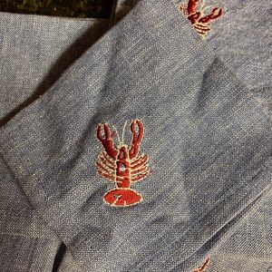 Blue denim crawfish napkins 10” square